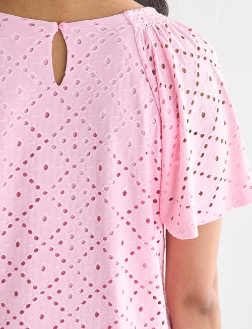 Whistle Flutter Sleeve Knit Top, Candy product photo View 04 L