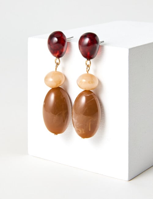 Whistle Accessories Boho Drop Earrings, Cherry Liqueur product photo View 02 L