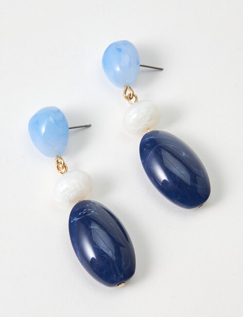 Whistle Accessories Boho Drop Earrings, Azure product photo View 03 L