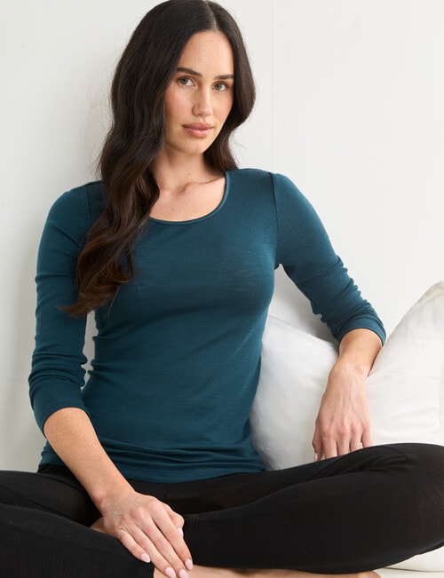 Lyric Thermals Melody Merino Long Sleeve Top, Emerald product photo