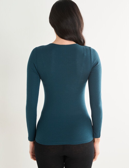 Lyric Thermals Melody Merino Long Sleeve Top, Emerald product photo View 02 L