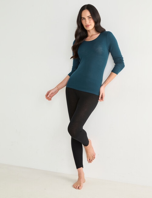 Lyric Thermals Melody Merino Long Sleeve Top, Emerald product photo View 03 L