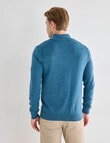 North South Merino Merino 1/4 Zip Jumper, Turquoise Marle product photo View 02 S
