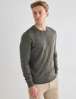 North South Merino Merino Crew Neck Jumper, Khaki Marle product photo View 05 S