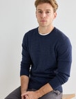 North South Merino Merino Crew Neck Jumper, Navy Marle product photo