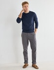 North South Merino Merino Crew Neck Jumper, Navy Marle product photo View 03 S