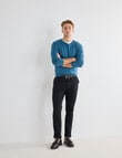 North South Merino Merino V-Neck Jumper, Turquoise Marle product photo View 03 S
