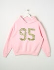 Switch Applique Camo Oversized Hoodie, Baby Pink product photo
