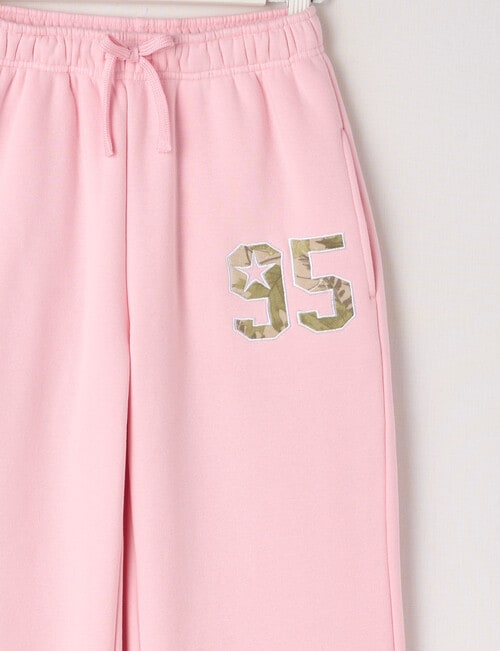 Switch Applique Camo Wide Leg Trackpant, Baby Pink product photo View 02 L