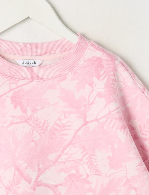 Switch Foliage Camo Oversized Sweatshirt, Pink product photo View 02 L