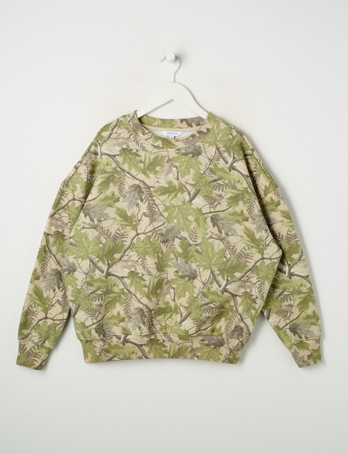 Switch Foliage Camo Oversized Sweatshirt, Green product photo