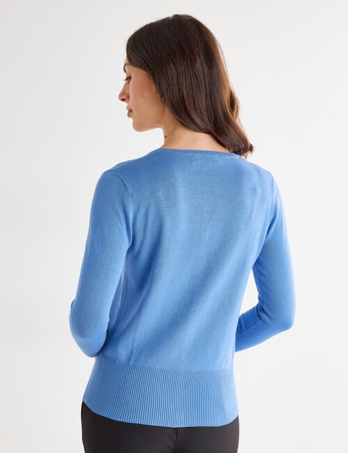 Oliver Black Crew Neck Cardigan, Deep Blue product photo View 02 L