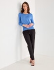 Oliver Black Crew Neck Cardigan, Deep Blue product photo View 03 S