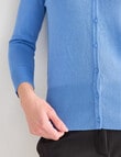 Oliver Black Crew Neck Cardigan, Deep Blue product photo View 05 S
