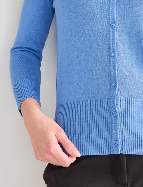 Oliver Black Crew Neck Cardigan, Deep Blue product photo View 05 L