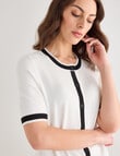 Oliver Black Trim Cardigan, Ivory & Black product photo View 06 S