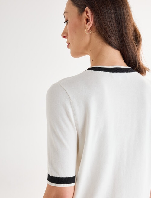 Oliver Black Trim Cardigan, Ivory & Black product photo View 07 L