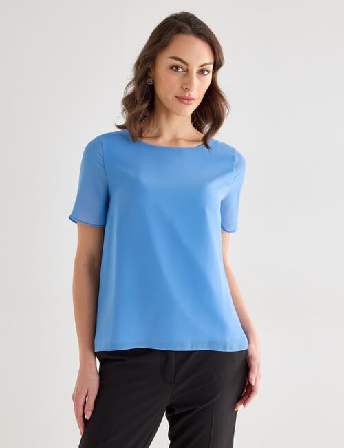 Oliver Black Double Layer Top, Deep Blue product photo View 02 L