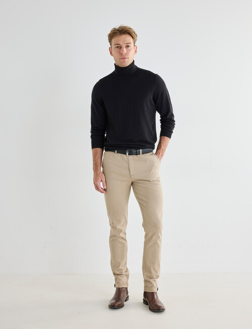 North South Merino Merino Roll Neck Jumper, Black product photo View 03 L