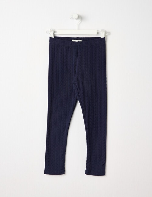 Mac & Ellie Jacquard Heart Legging, Navy product photo