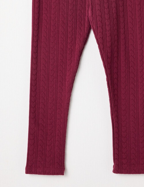 Mac & Ellie Jacquard Heart Legging, Berry product photo View 02 L