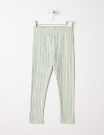 Mac & Ellie Jacquard Heart Legging, Light Mint product photo