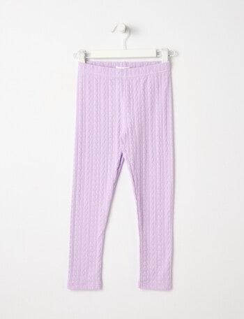 Mac & Ellie Jacquard Heart Legging, Lilac product photo