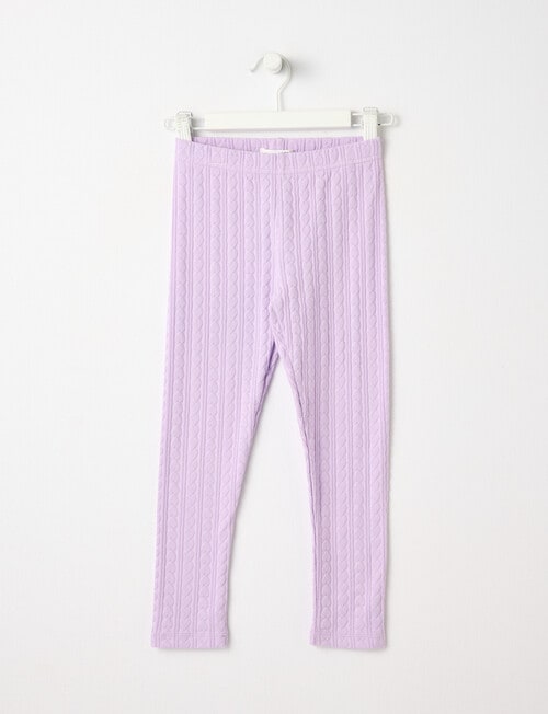 Mac & Ellie Jacquard Heart Legging, Lilac product photo
