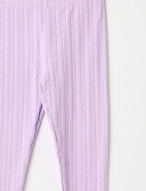 Mac & Ellie Jacquard Heart Legging, Lilac product photo View 02 L