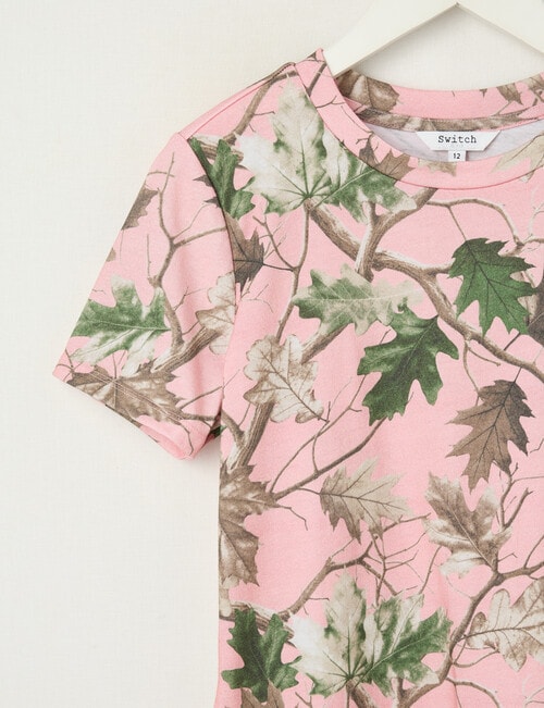Switch Short Sleeve Foliage Camo Tee, Baby Pink product photo View 02 L