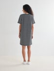 Zest Stripe Tee Shirt Dress, Black & Ecru product photo View 02 S