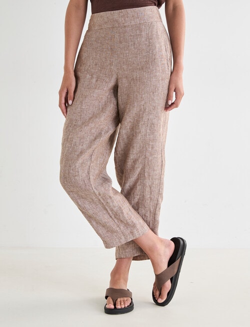 Zest Linen Barrel Pant, Praline product photo