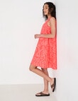 Zest Linen Lotus Floral Swing Dress, Coral product photo View 03 S