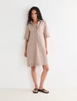 Zest Linen Collared Dress, Praline product photo