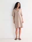Zest Linen Collared Dress, Praline product photo View 03 S