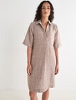 Zest Linen Collared Dress, Praline product photo View 06 S