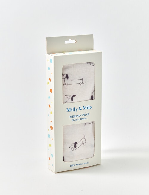 Milly & Milo Merino Wrap, Dog Print product photo View 02 L