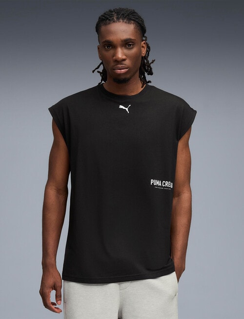 Puma Graphic Cutoff Tank, Black product photo View 03 L