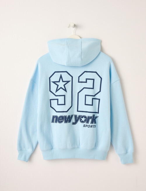 Switch New York Sports Oversized Zip Up Hoodie, Baby Blue product photo View 02 L