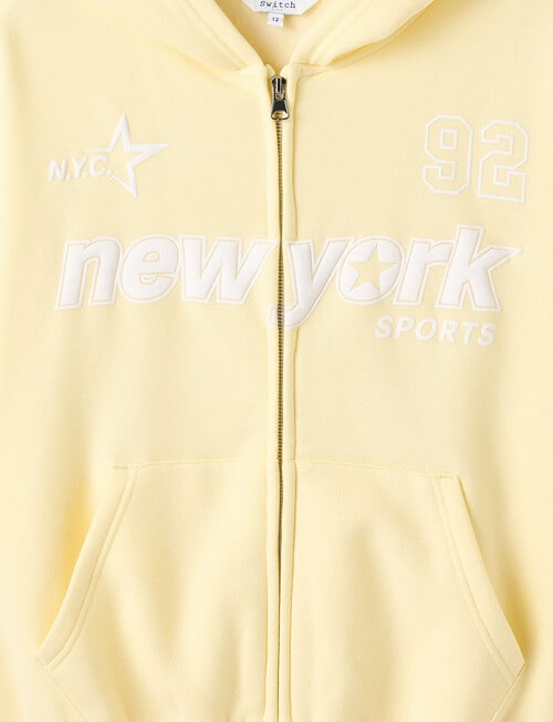 Switch New York Sports Oversized Zip Up Hoodie, Butter product photo View 03 L
