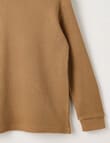 Mac & Ellie Waffle Long Sleeve Tee, Tan product photo View 02 S