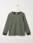 Mac & Ellie Stripe Waffle Long Sleeve Tee, Olive product photo