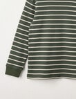 Mac & Ellie Stripe Waffle Long Sleeve Tee, Olive product photo View 02 S