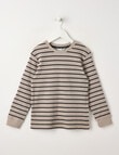 Mac & Ellie Stripe Waffle Long Sleeve Tee, Stone product photo