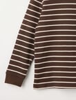 Mac & Ellie Stripe Waffle Long Sleeve Tee, Chocolate product photo View 02 S