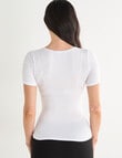 Lyric Thermals Mia Bamboo Short Sleeve Top, White product photo View 02 S