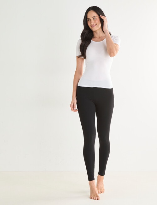 Lyric Thermals Mia Bamboo Short Sleeve Top, White product photo View 03 L