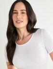 Lyric Thermals Mia Bamboo Short Sleeve Top, White product photo View 04 S