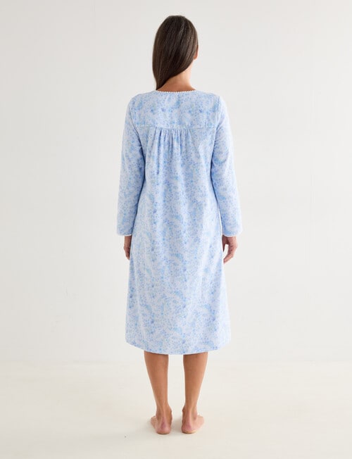 Ruby & Bloom Flannel Nightie, Blue Floral, 10-26 product photo View 02 L