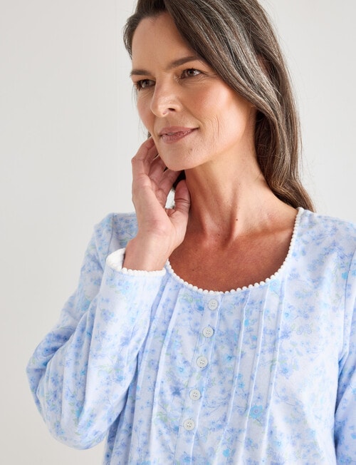 Ruby & Bloom Flannel Nightie, Blue Floral, 10-26 product photo View 04 L